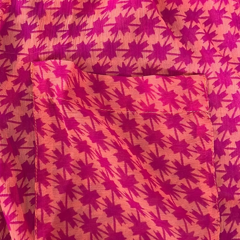 free people pink print cropped sheer top - Picture 11 of 12